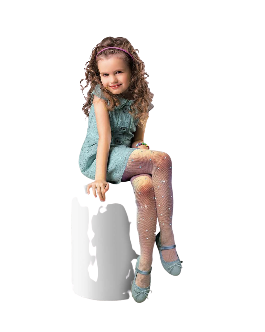 Media Malla Beige Brillante Niña