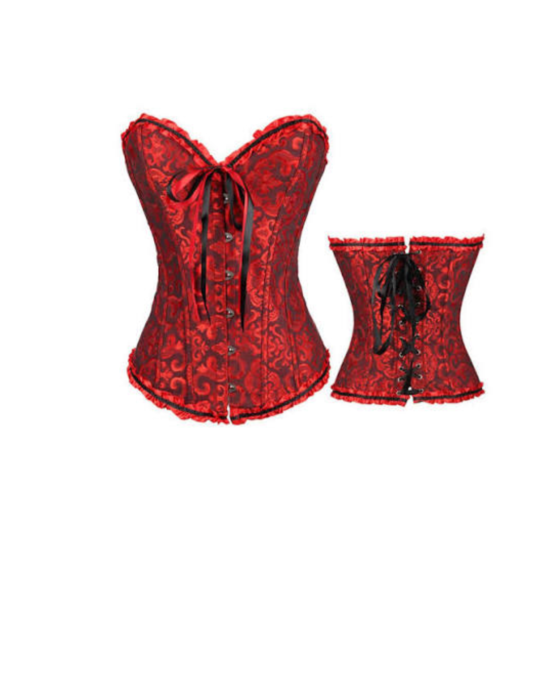 Corset Rojo Con  Negro