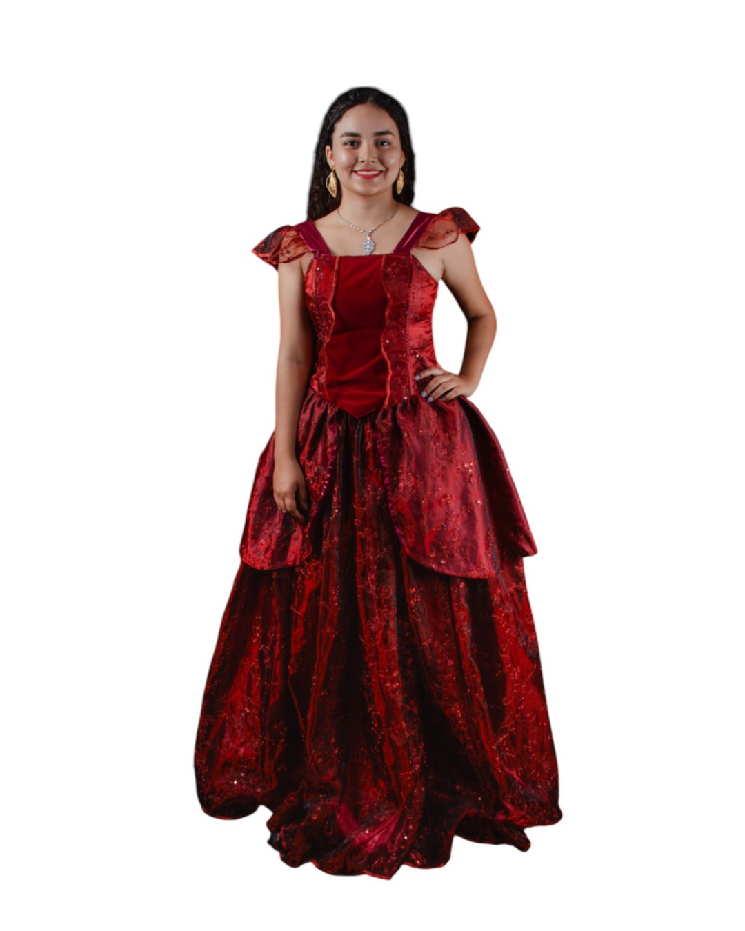 Disfraz Medieval Dama Vinotinto